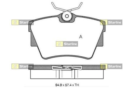 Тормозные колодки. к-кт. STARLINE BD S136