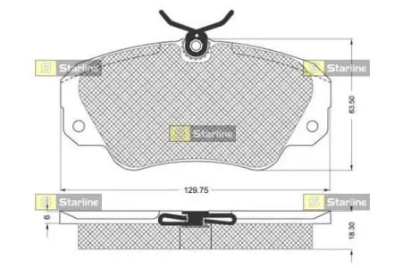 Тормозные колодки. к-кт. STARLINE BD S121 (фото 1)