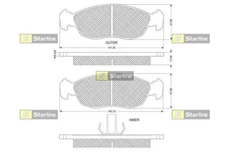 Фото 1 - тормозные колодки. к-кт. STARLINE BD S106 Тормозные колодки. к-кт. STARLINE BD S106 (фото 1)