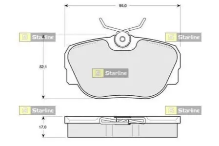 Тормозные колодки. к-кт. Starline STARLINE BD S102 (фото 1)