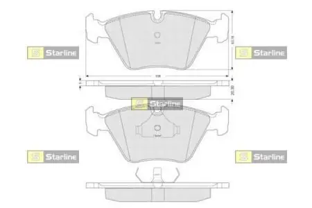 Тормозные колодки. к-кт. STARLINE BD S091