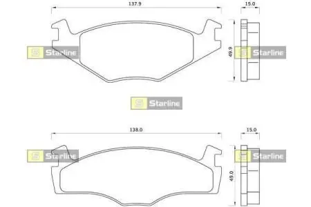 Гальмiвнi колодки. к-кт. STARLINE BD S068