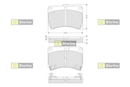 Тормозные колодки. к-кт. STARLINE BD S063 (фото 1)