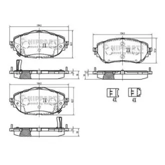 Гальмiвнi колодки. к-кт. NIPPARTS N3602150