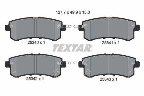 Тормозные колодки. к-кт. TEXTAR 2534001