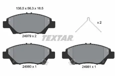 Тормозные колодки. к-кт. Textar TEXTAR 2497901