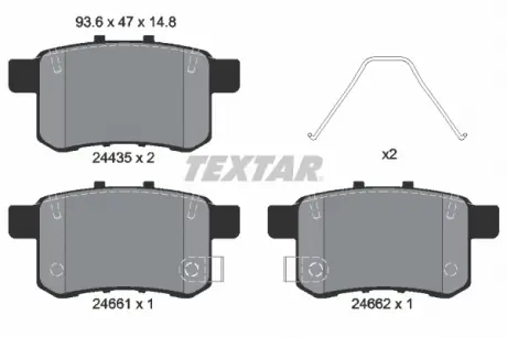 Тормозные колодки. к-кт. TEXTAR 2443501