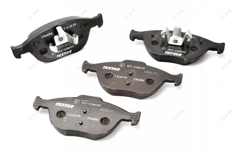 Комплект гальмівних колодок передн, FORD FIESTA V, FOCUS I, TOURNEO CONNECT, TRANSIT CONNECT 1.4D-2.0 11.01-12.13 TEXTAR 2344004 (фото 1)