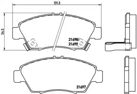 Тормозные колодки. к-кт. BREMBO P28 024