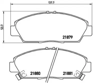 Тормозные колодки. к-кт. BREMBO P28 021