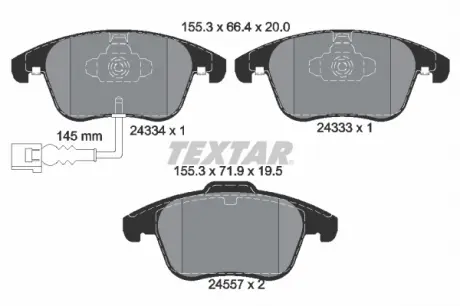 Тормозные колодки к-кт. TEXTAR 2433401 (фото 1)