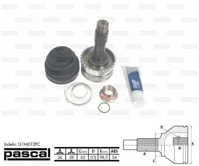 Шарнір прівідного валу PASCAL G1M012PC