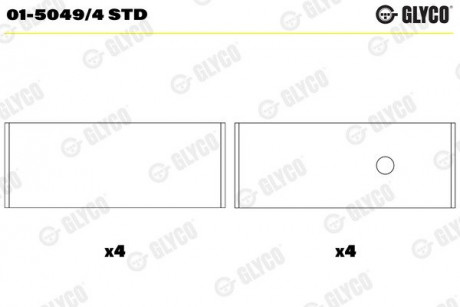 Подшипники шатуна (к-кт) Glyco 01-5049/4 STD