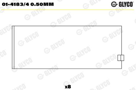 Пiдшіпнік шатуна (к-кт) Glyco 01-4183/4 0.50MM
