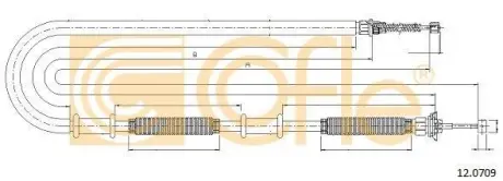 Трос стоянкового гальма COFLE 12.0709