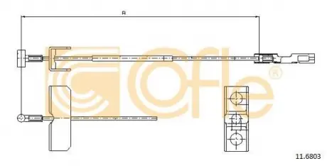 Фото 1 - трос стоянкового гальма COFLE 11.6803 Трос стоянкового гальма COFLE 11.6803 (фото 1)