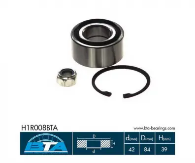 Подшипник колеса.комплект BTA H1R008BTA