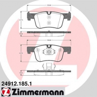 Колодки гальмівні дискові ZIMMERMANN 24912.185.1