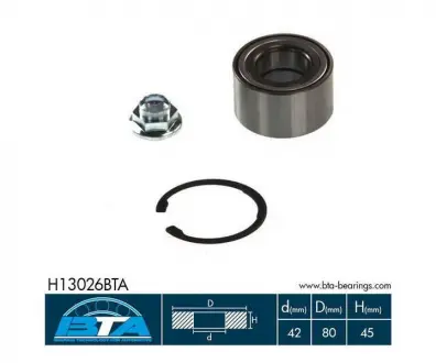 Подшипник колеса.комплект BTA H13026BTA
