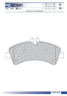 Колодки тормозные дисковые FOMAR FO 923681