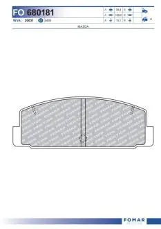 Колодки тормозные дисковые FOMAR FO 680181