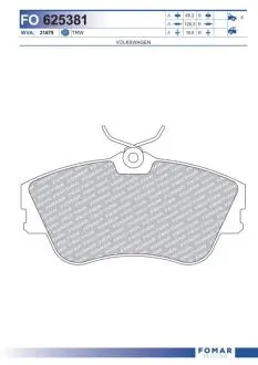 Колодки тормозные дисковые FOMAR FO 625381