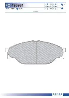 Колодки тормозные дисковые FOMAR FO 493981