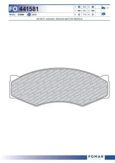 Колодки тормозные дисковые FOMAR FO 441581
