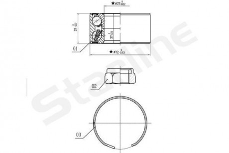 Подшипники ступицы колеса STARLINE LO 03596