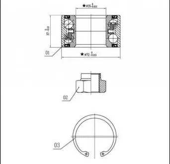 Подшипники ступицы колеса STARLINE LO 00882