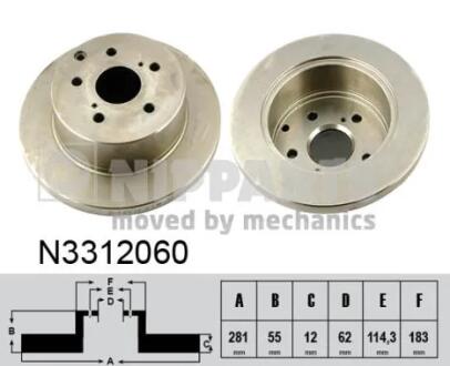 Гальмiвній диск NIPPARTS N3312060