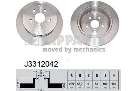 Тормозной диск NIPPARTS J3312042