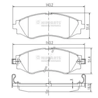 Тормозные колодки к-кт. NIPPARTS J3600902