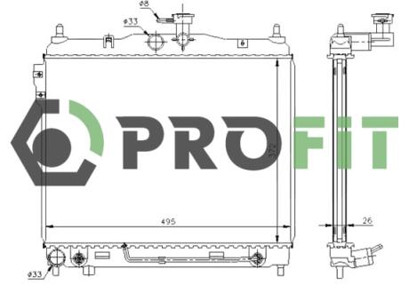 Радіатор охолоджування PROFIT 1740-0141 (фото 1)