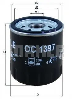 Фильтр масляный Knecht MAHLE KNECHT OC1397