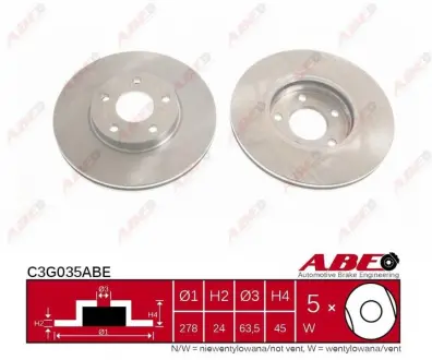 Тормозной диск ABE C3G035ABE