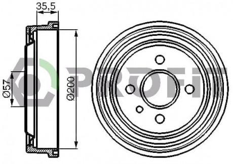 Барабан тормозной PROFIT 5020-0069
