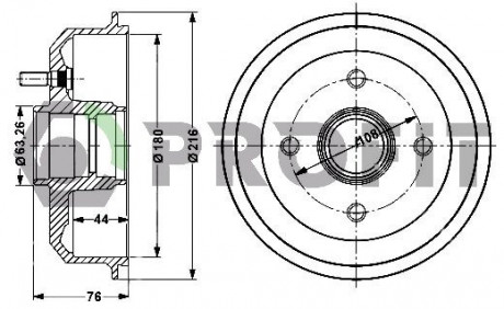 Барабан тормозной PROFIT 5020-0024
