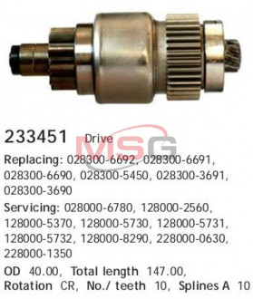 Бендикс стартера CARGO 233451