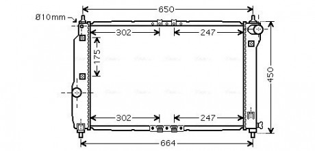 Радиатор охлаждения CHEVROLET AVEO (T250, T255) (05-) 1.4 i 16V (AVA) AVA COOLING DWA2067 (фото 1)