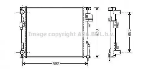 Радіатор 2.0i 16V (+/- AC), 1.9DCi (+ AC) [OE. 21400-00QAN, 7700.312.899] AVA COOLING RT 2327 (фото 1)