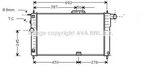 Радиатор охлаждение DAEWOO NEXIA 15 MT - AC 94-(AVA) AVA COOLING DWA 2001