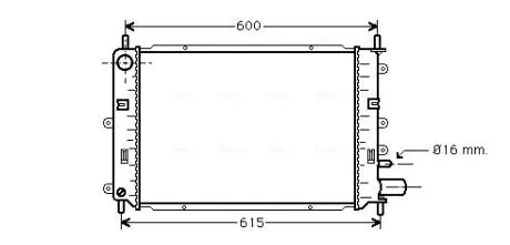 Радиатор 1.4, 1.6 (+ AC), 1.8, 2.0, -1/95 [OE. 92AB 8005 SB / SD] AVA COOLING FD 2152