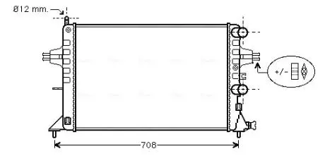 Радиатор охлаждения двигателя ASTRAG 1.2 / 16V MT + AC 98- (Ava) AVA COOLING OLA 2255