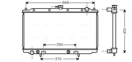 Радіатор 2.0i 16V (+ A +/- AC) [OE. 21460-2F300, 21460-9F510] AVA COOLING DN 2196