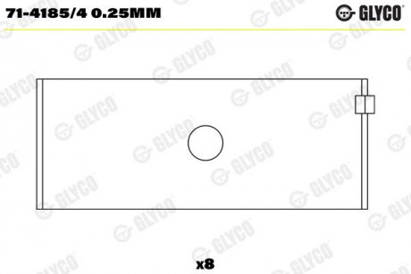 Подшипники шатуна (к-кт) Glyco 71-4185/4 0.25MM