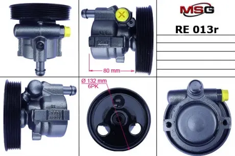 Насос ГУР восстановленный DACIA LOGAN 04-; RENAULT MEGANE SCENIC 99-03, RENAULT DUSTER 2011- MSG RE013R (фото 1)
