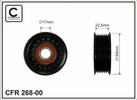 Ролик пластиковый 69x17x22,5 CAFFARO 268-00