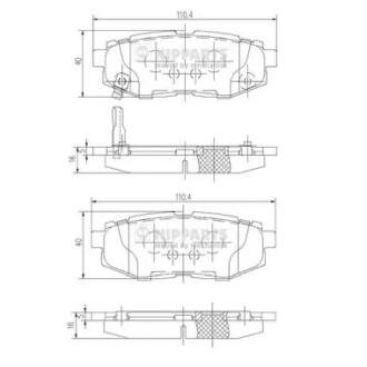 Тормозные колодки к-кт. NIPPARTS N3617006