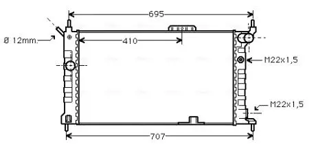 Радиатор 1.4, 1.6, 1.8, 2.0 + AC [OE. 1300116 - 52455009] AVA COOLING OL 2091